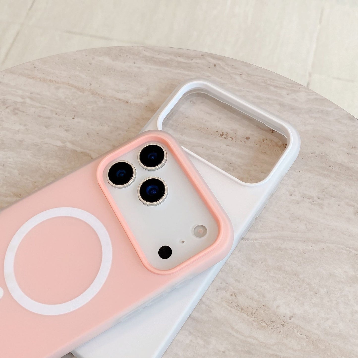 iPhone 17 Air 16 Pro Max スマホケース シンプルでカラフルなゼリー柄の2 in 1 MagSafe対応マグネット式フロストスマホケース