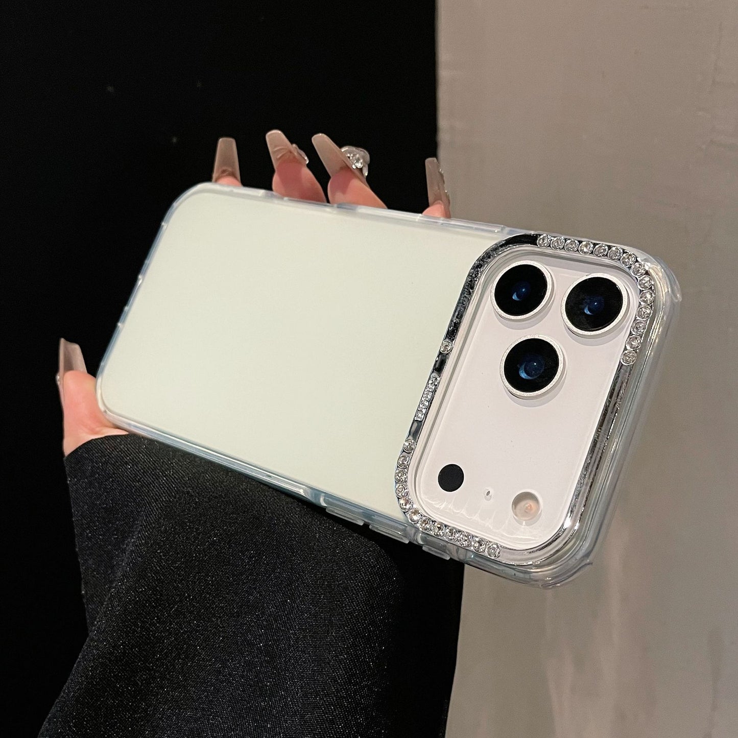 iPhone 17 16 15 14 13 Pro Max スマホケース ダイヤモンドジェリー 半透明フロストスマホケース