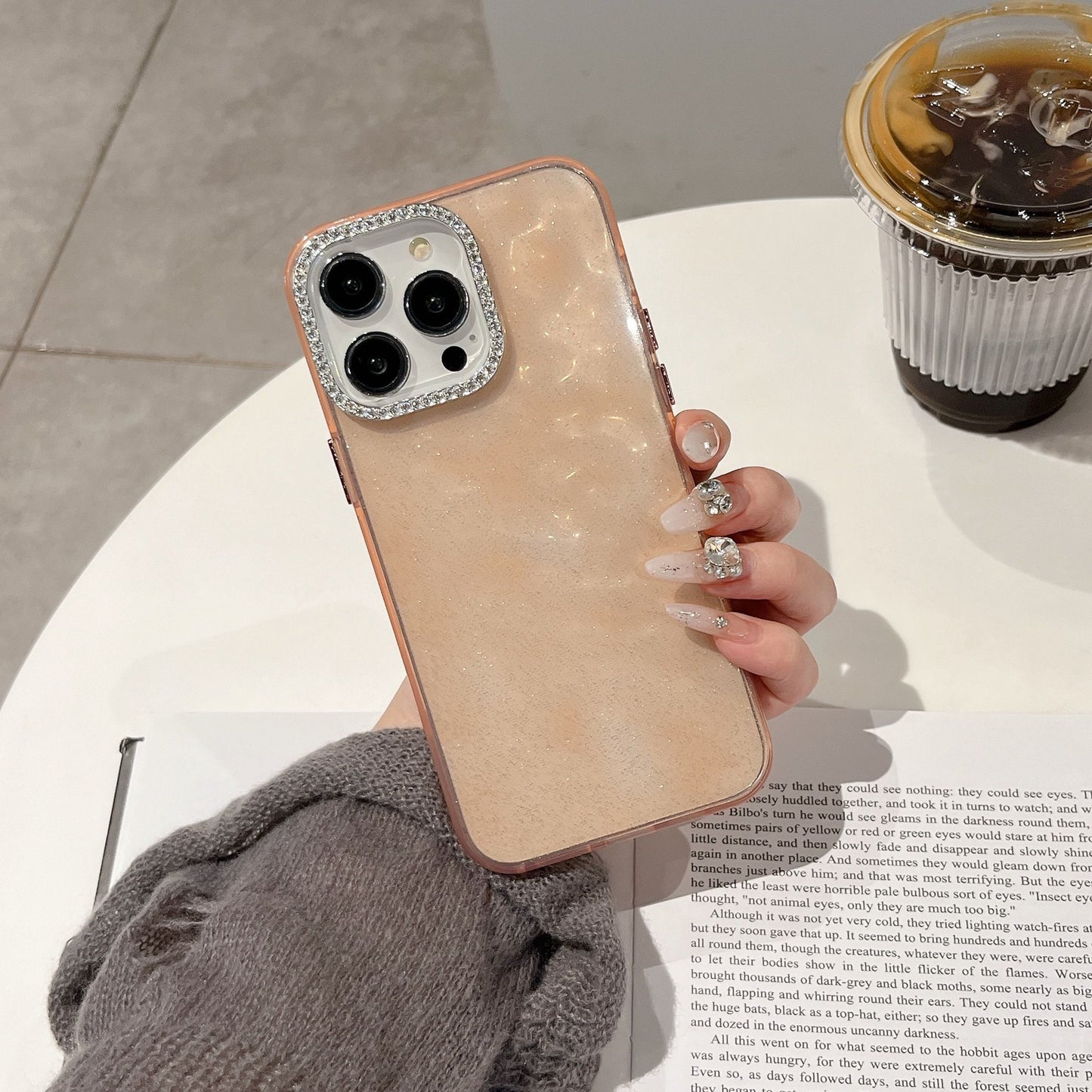 iPhone 17 Air 16 15 14 13 12 Pro Max スマホケースオリジナル韓国insインターネットセレブトレンドラインストーンレンズフレーム携帯電話ケース