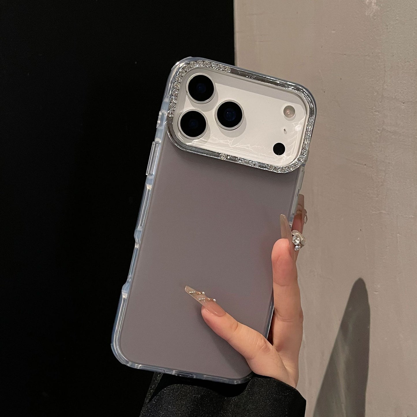 iPhone 17 16 15 14 13 Pro Max スマホケース ダイヤモンドジェリー 半透明フロストスマホケース