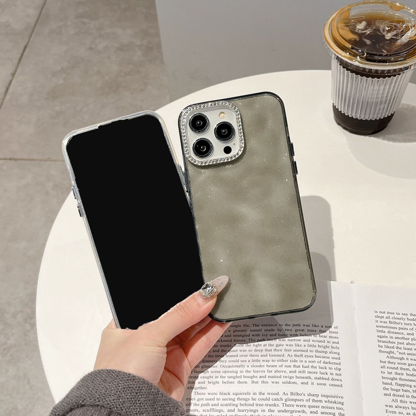iPhone 17 Air 16 15 14 13 12 Pro Max スマホケースオリジナル韓国insインターネットセレブトレンドラインストーンレンズフレーム携帯電話ケース