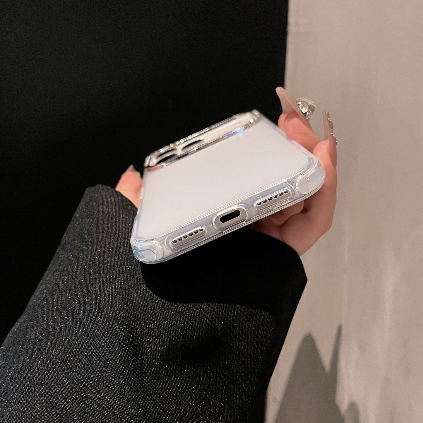 iPhone 17 16 15 14 13 Pro Max スマホケース ダイヤモンドジェリー 半透明フロストスマホケース