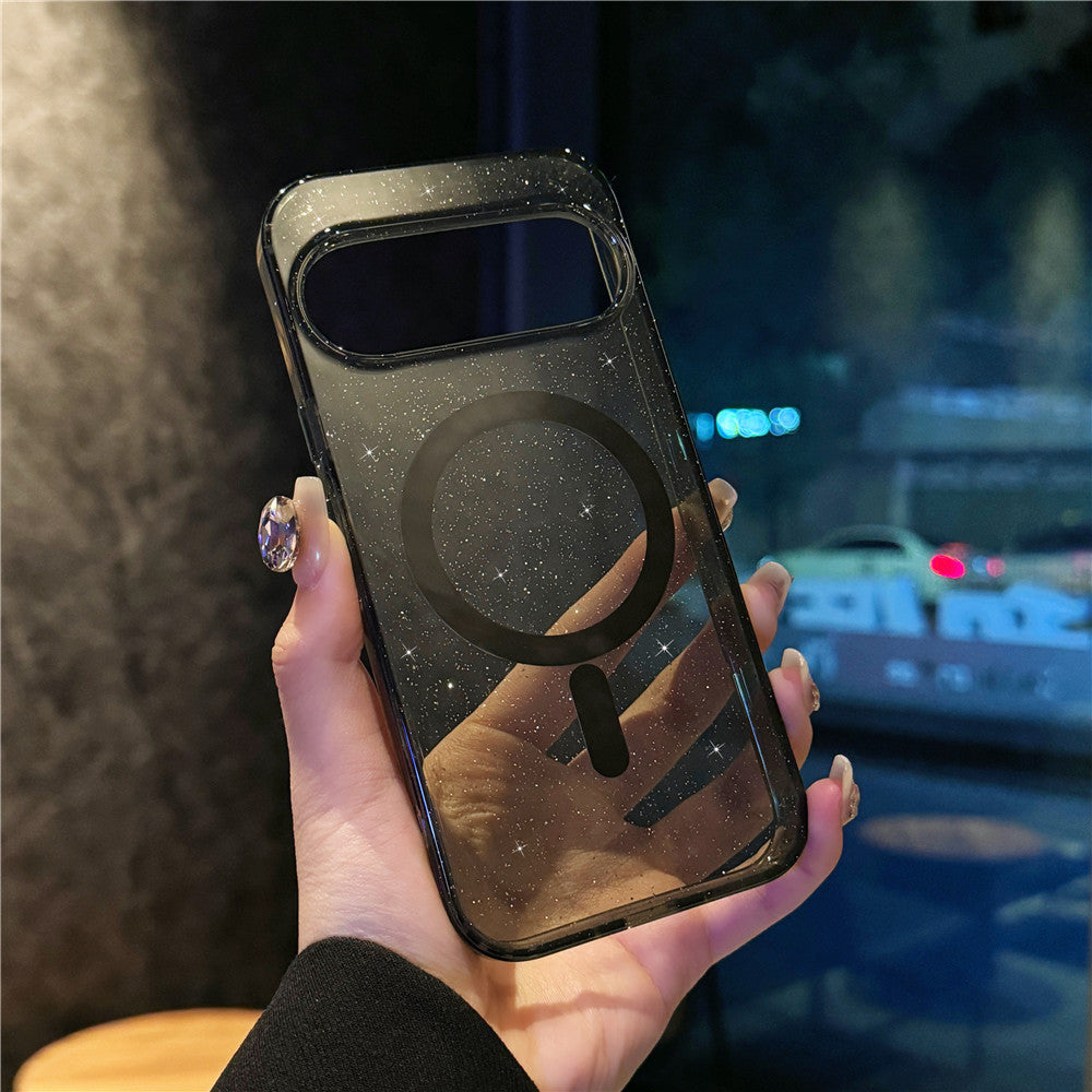 Google Pixel 10 9 Pro XL 8 Pro スマホケース Pixel 9a 8a ケース高級グリッターマグネットリング透明スマホケース