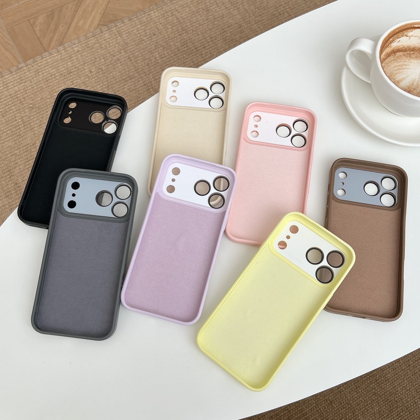 iPhone 17 Air 16 15 14 Pro Max スマホケース シンプルな無地ガラスレンズのスマホケース