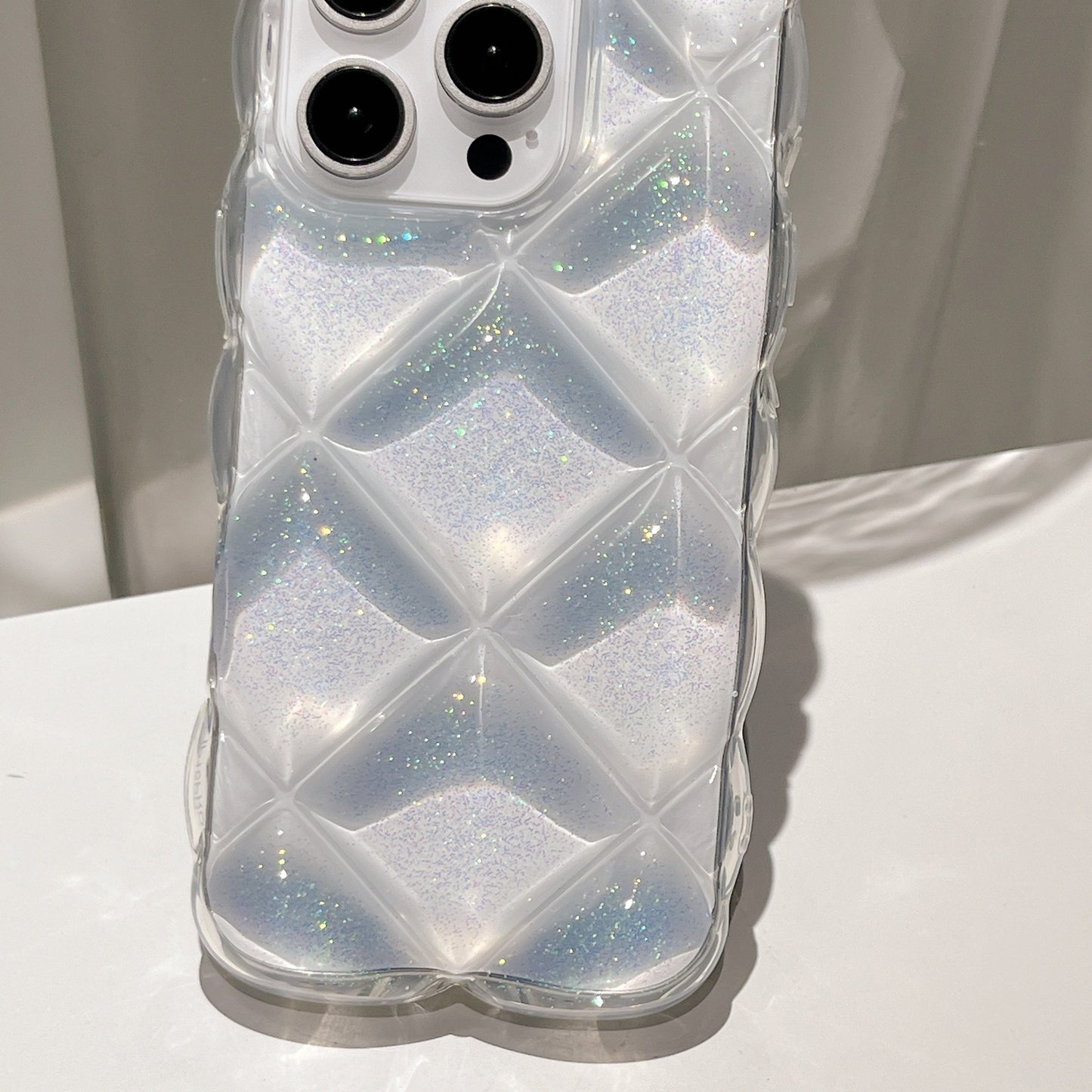 iPhone 16 15 14 Plus 13 12 Pro Max スマホケース かわいいグリッター3Dダイヤモンド柄スマホケース