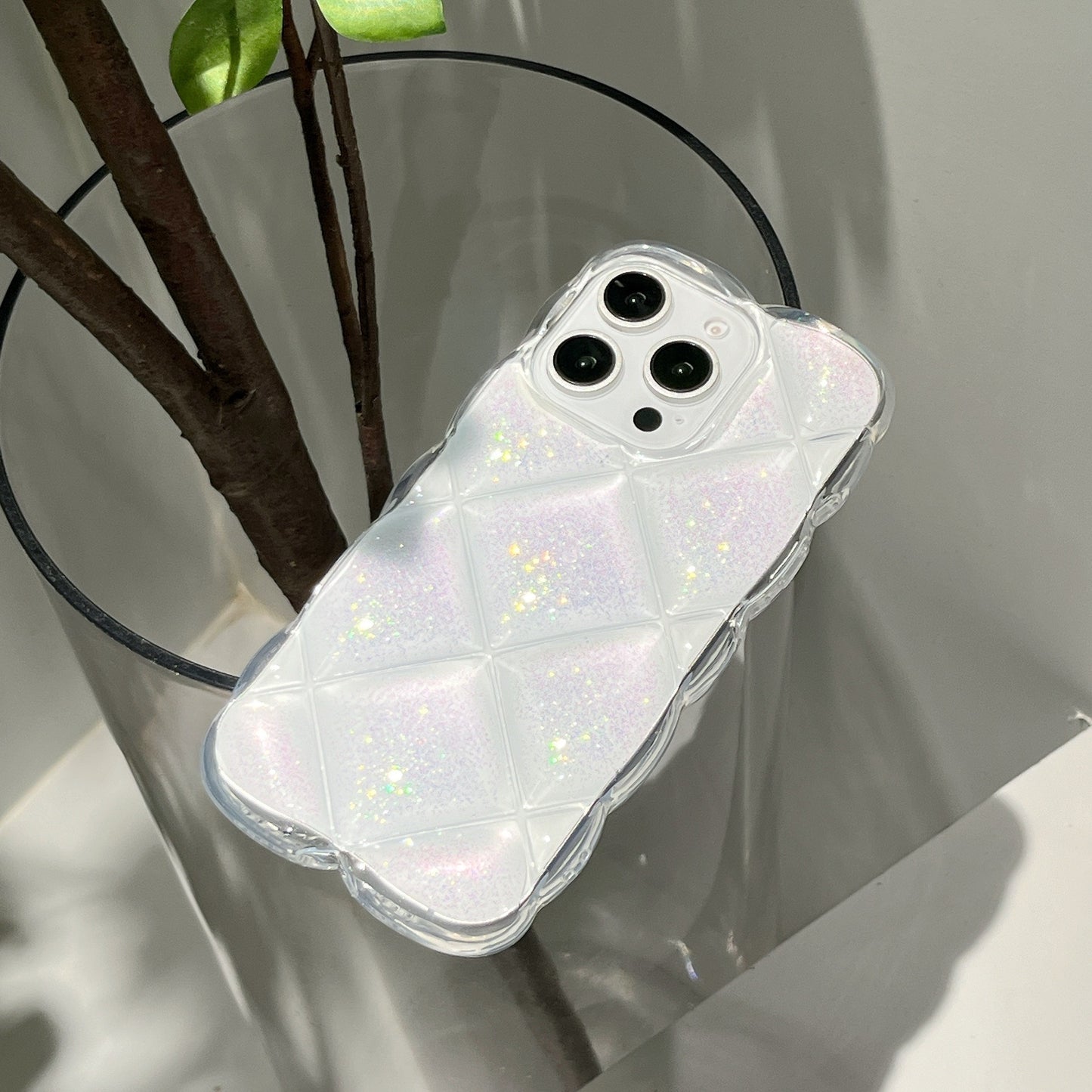 iPhone 16 15 14 Plus 13 12 Pro Max スマホケース かわいいグリッター3Dダイヤモンド柄スマホケース