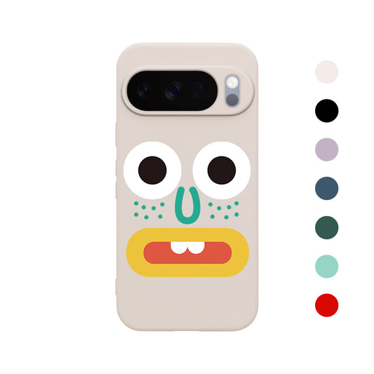 Google Pixel 10 9 8 7 6 Pro XLケース Pixel 9a 8a 7a 6a ケース ユニークでおもしろい表情デザイン柄 パターン印刷された肌に優しい液体コーティング保護ケース