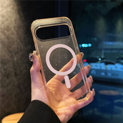 Google Pixel 10 9 Pro XL 8 Pro スマホケース Pixel 9a 8a ケース高級グリッターマグネットリング透明スマホケース