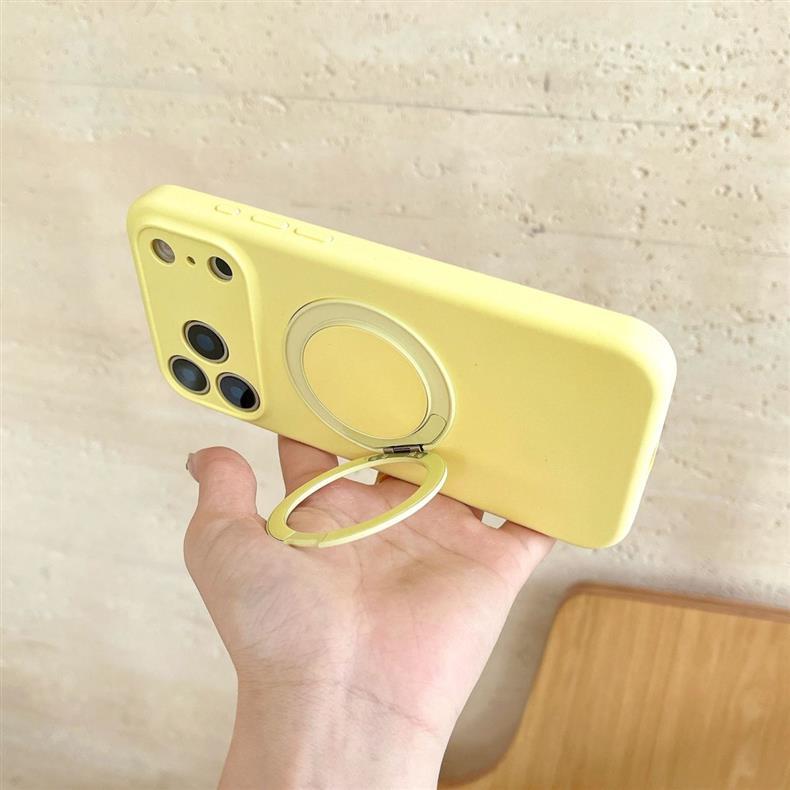 iPhone 17 Air iPhone 16 Pro Max 回転ブラケット液体肌に優しいソフトシリコン携帯電話ケースMagSafe磁気携帯電話ケース