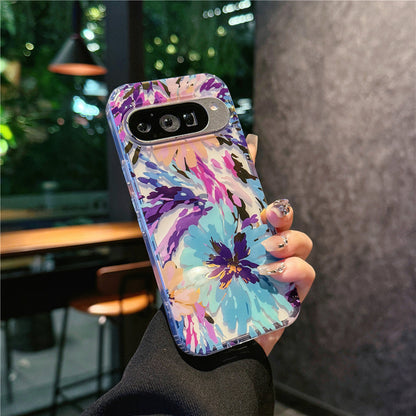 Google Pixel 10 9 Pro XL スマホケース Pixel 9a ケースエレガントなクラシックな花柄の透明携帯ケース