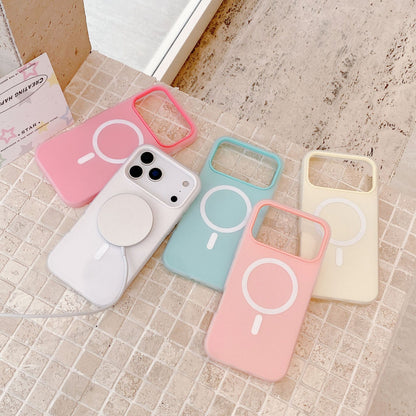 iPhone 17 Air 16 Pro Max スマホケース シンプルでカラフルなゼリー柄の2 in 1 MagSafe対応マグネット式フロストスマホケース