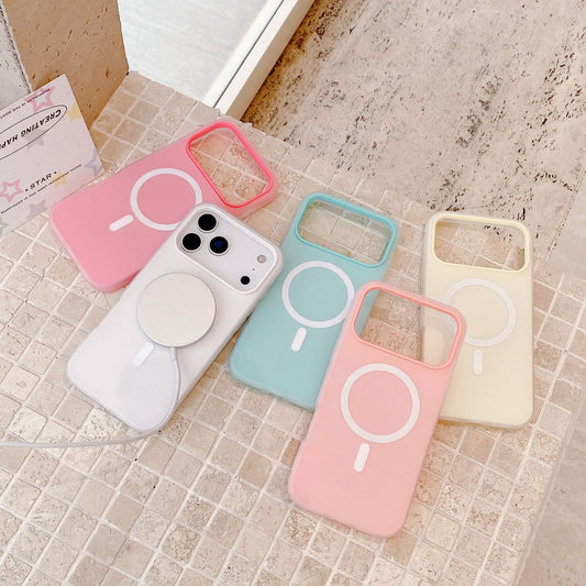 iPhone 17 Air 16 Pro Max スマホケース シンプルでカラフルなゼリー柄の2 in 1 MagSafe対応マグネット式フロストスマホケース