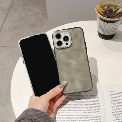 iPhone 17 Air 16 15 14 13 12 Pro Max スマホケースオリジナル韓国insインターネットセレブトレンドラインストーンレンズフレーム携帯電話ケース