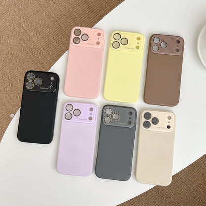 iPhone 17 Air 16 15 14 Pro Max スマホケース シンプルな無地ガラスレンズのスマホケース