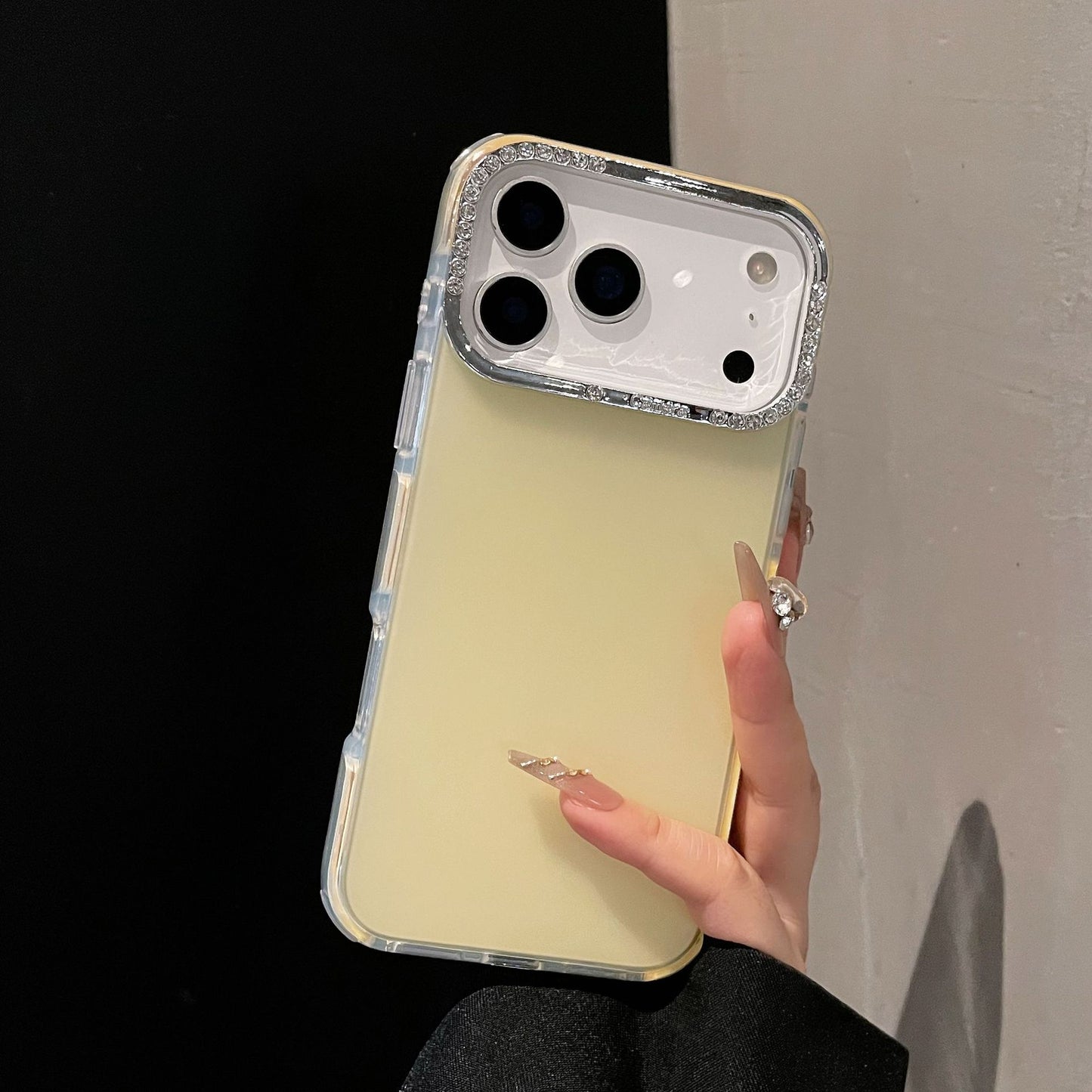 iPhone 17 16 15 14 13 Pro Max スマホケース ダイヤモンドジェリー 半透明フロストスマホケース