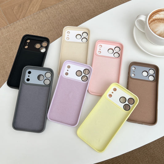 iPhone 17 Air 16 15 14 Pro Max スマホケース シンプルな無地ガラスレンズのスマホケース