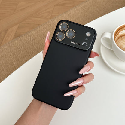 iPhone 17 Air 16 15 14 Pro Max スマホケース シンプルな無地ガラスレンズのスマホケース