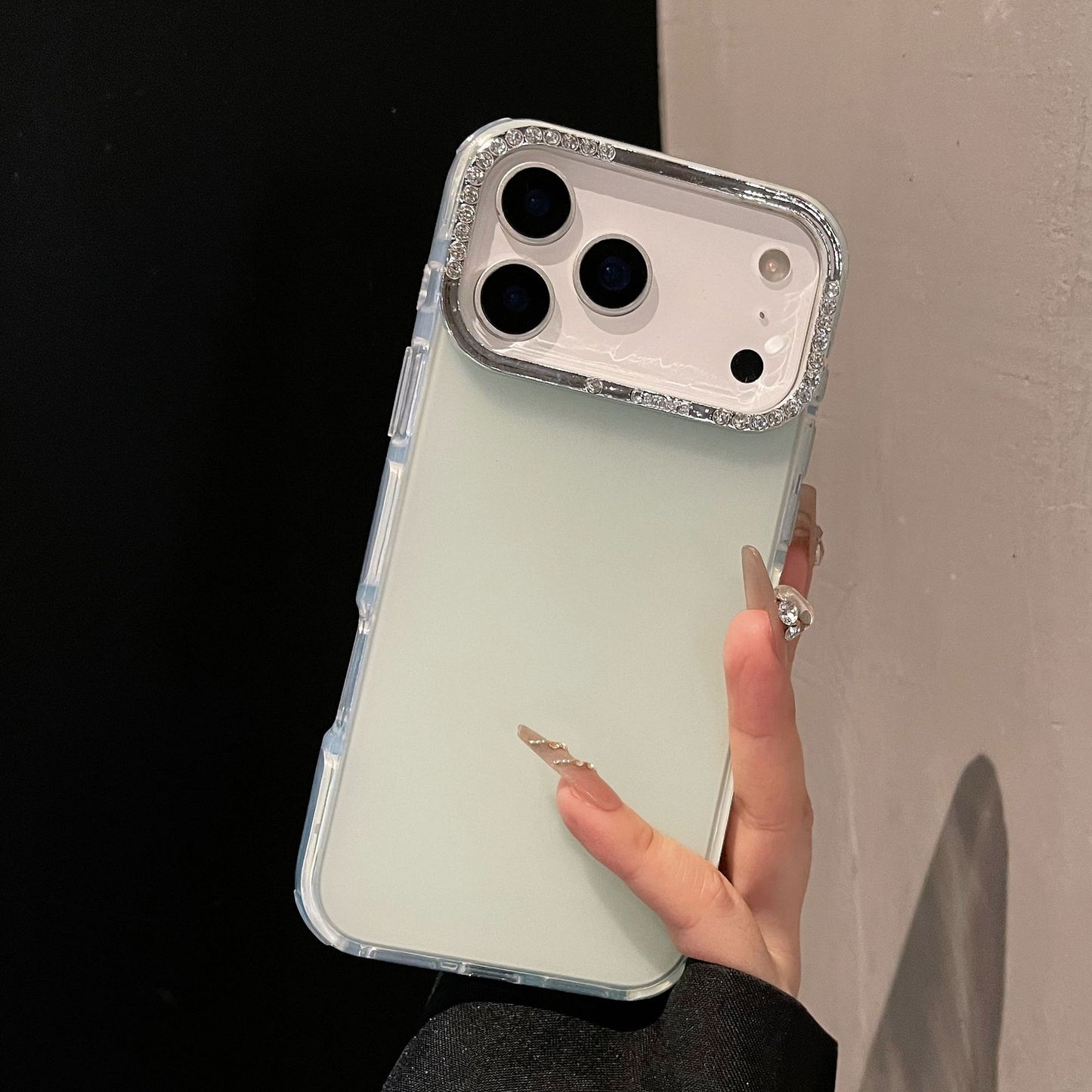 iPhone 17 16 15 14 13 Pro Max スマホケース ダイヤモンドジェリー 半透明フロストスマホケース