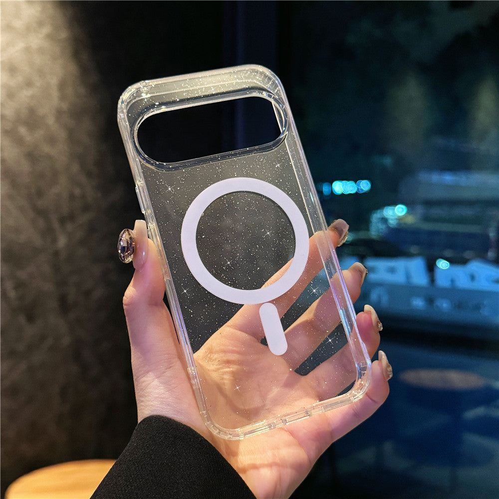 Google Pixel 10 9 Pro XL 8 Pro スマホケース Pixel 9a 8a ケース高級グリッターマグネットリング透明スマホケース