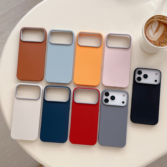 iPhone 16 15 14 Pro Max スマホケース 無地のシンプルなレザーの質感のソフトシリコン製携帯ケース