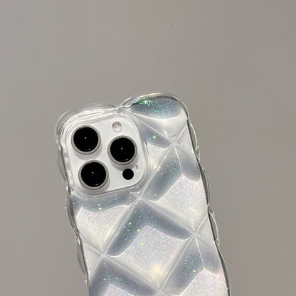 iPhone 16 15 14 Plus 13 12 Pro Max スマホケース かわいいグリッター3Dダイヤモンド柄スマホケース
