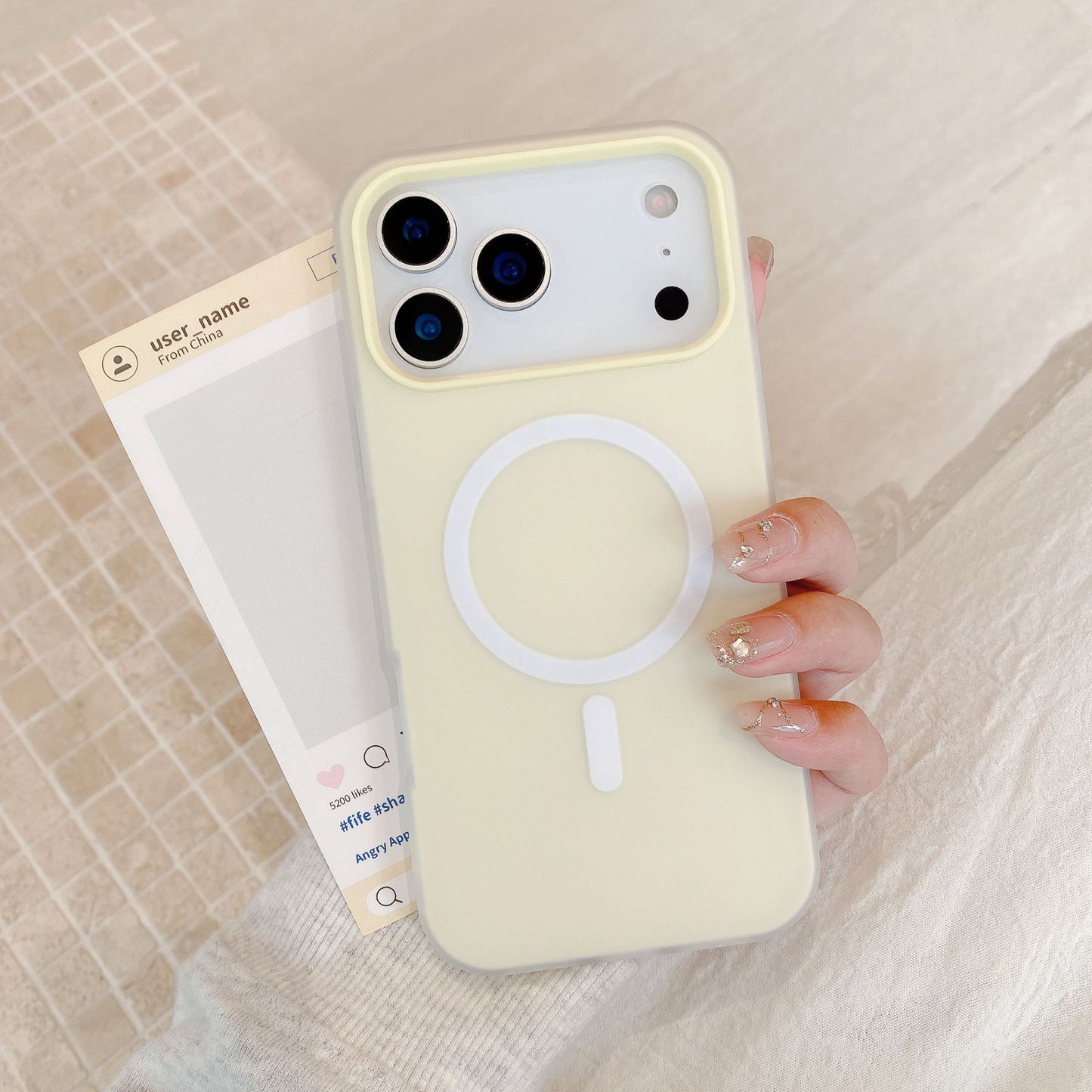 iPhone 17 Air 16 Pro Max スマホケース シンプルでカラフルなゼリー柄の2 in 1 MagSafe対応マグネット式フロストスマホケース