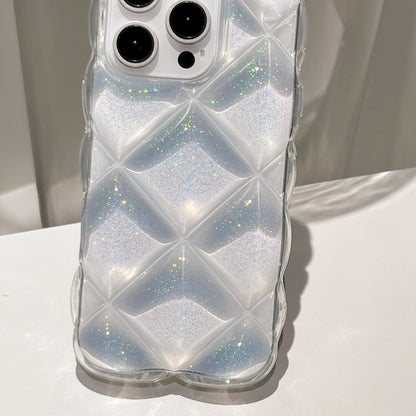 iPhone 16 15 14 Plus 13 12 Pro Max スマホケース かわいいグリッター3Dダイヤモンド柄スマホケース
