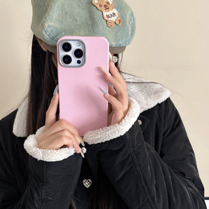 iPhone 16 15 14 Pro Max スマホケース 無地のシンプルなレザーの質感のソフトシリコン製携帯ケース