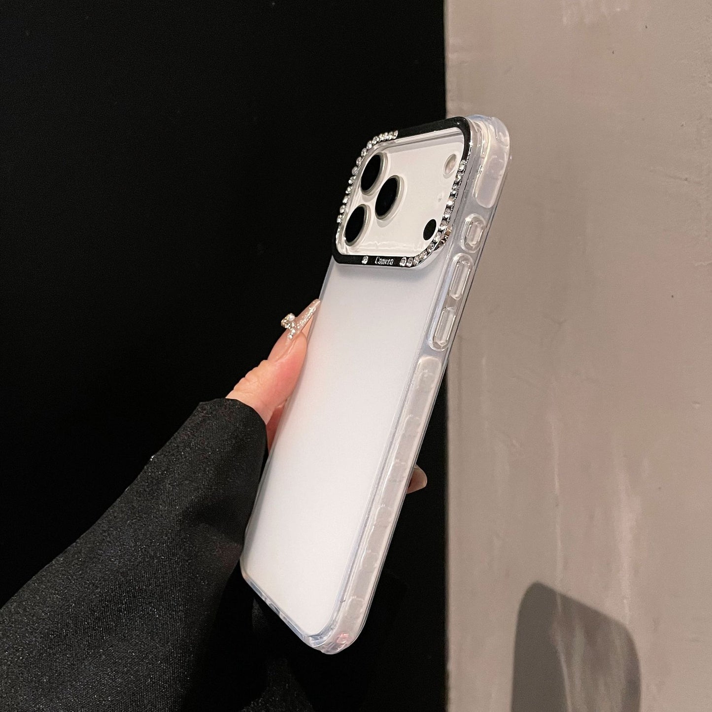 iPhone 17 16 15 14 13 Pro Max スマホケース ダイヤモンドジェリー 半透明フロストスマホケース
