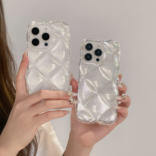 iPhone 16 15 14 Plus 13 12 Pro Max スマホケース かわいいグリッター3Dダイヤモンド柄スマホケース
