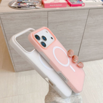 iPhone 17 Air 16 Pro Max スマホケース シンプルでカラフルなゼリー柄の2 in 1 MagSafe対応マグネット式フロストスマホケース