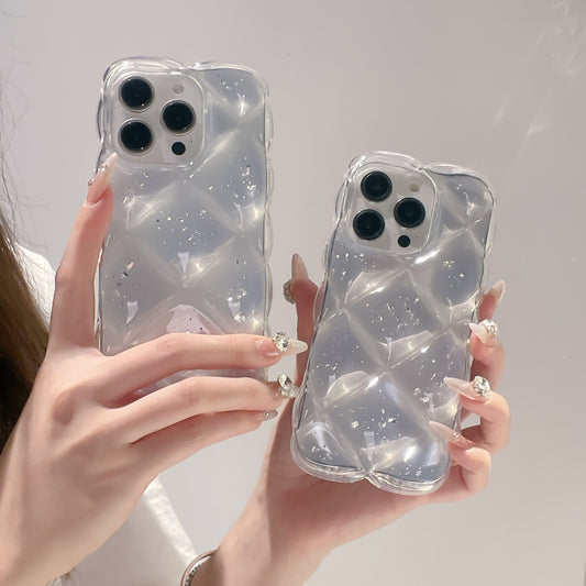iPhone 16 15 14 Plus 13 12 Pro Max スマホケース かわいいグリッター3Dダイヤモンド柄スマホケース